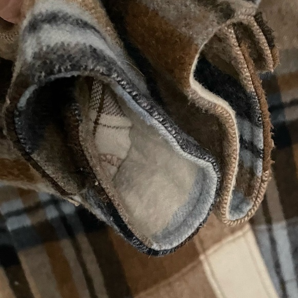 ZARA Wool Plaid Button Front Overshirt Jacket Cream Blue Brown S - Picture 6 of 6
